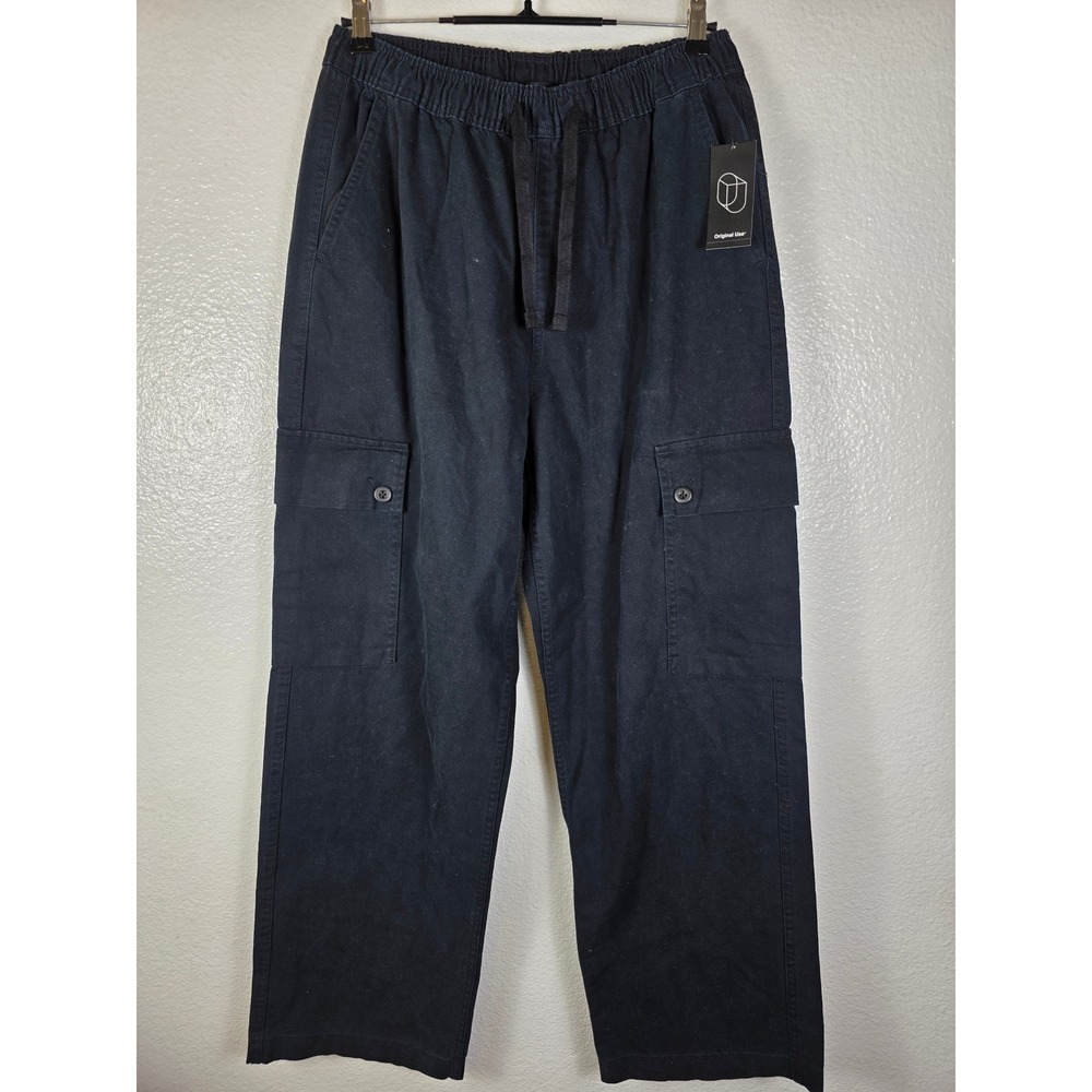 Original Use Women's Baggy Utility Cargo‎ Pants Black Cotton Size Medium